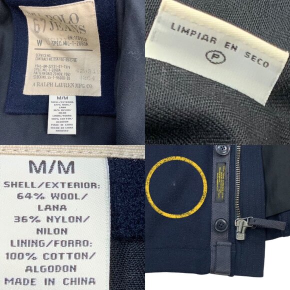Polo 67 Jeans Ralph Lauren Mens Retro Special Military Wool Jacket M Blue Fall - Picture 5 of 12